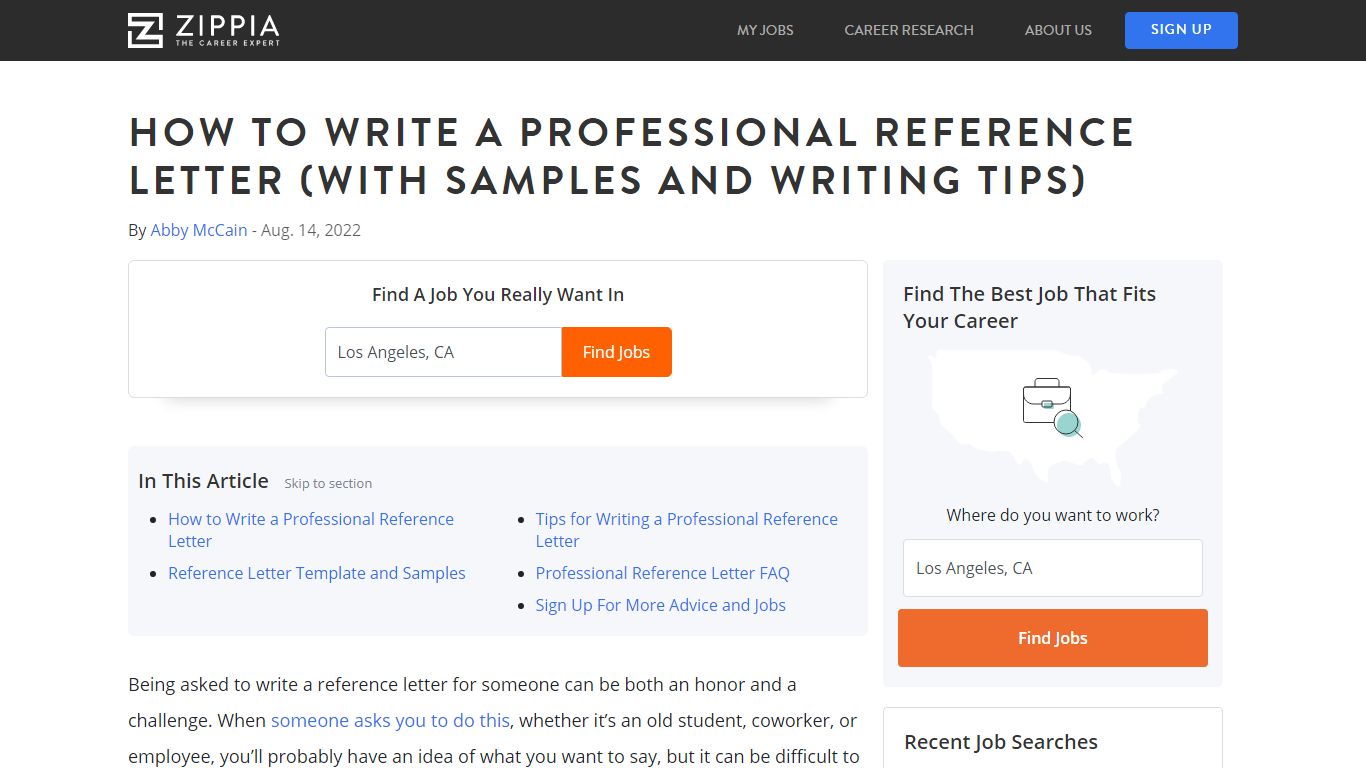 Professional Reference Letter Samples and Writing Tips – Zippia