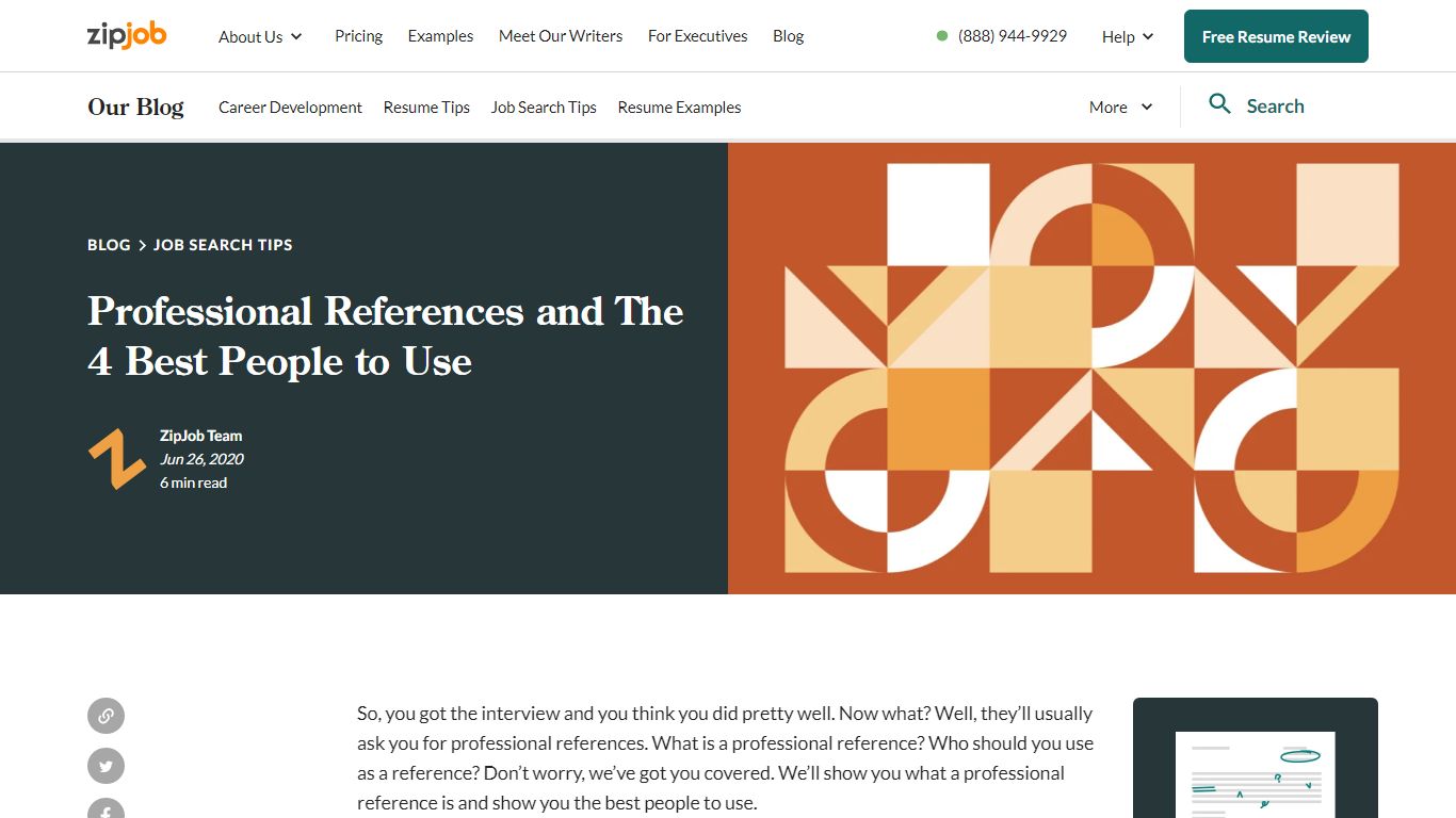 Professional References and The 4 Best People to Use | ZipJob